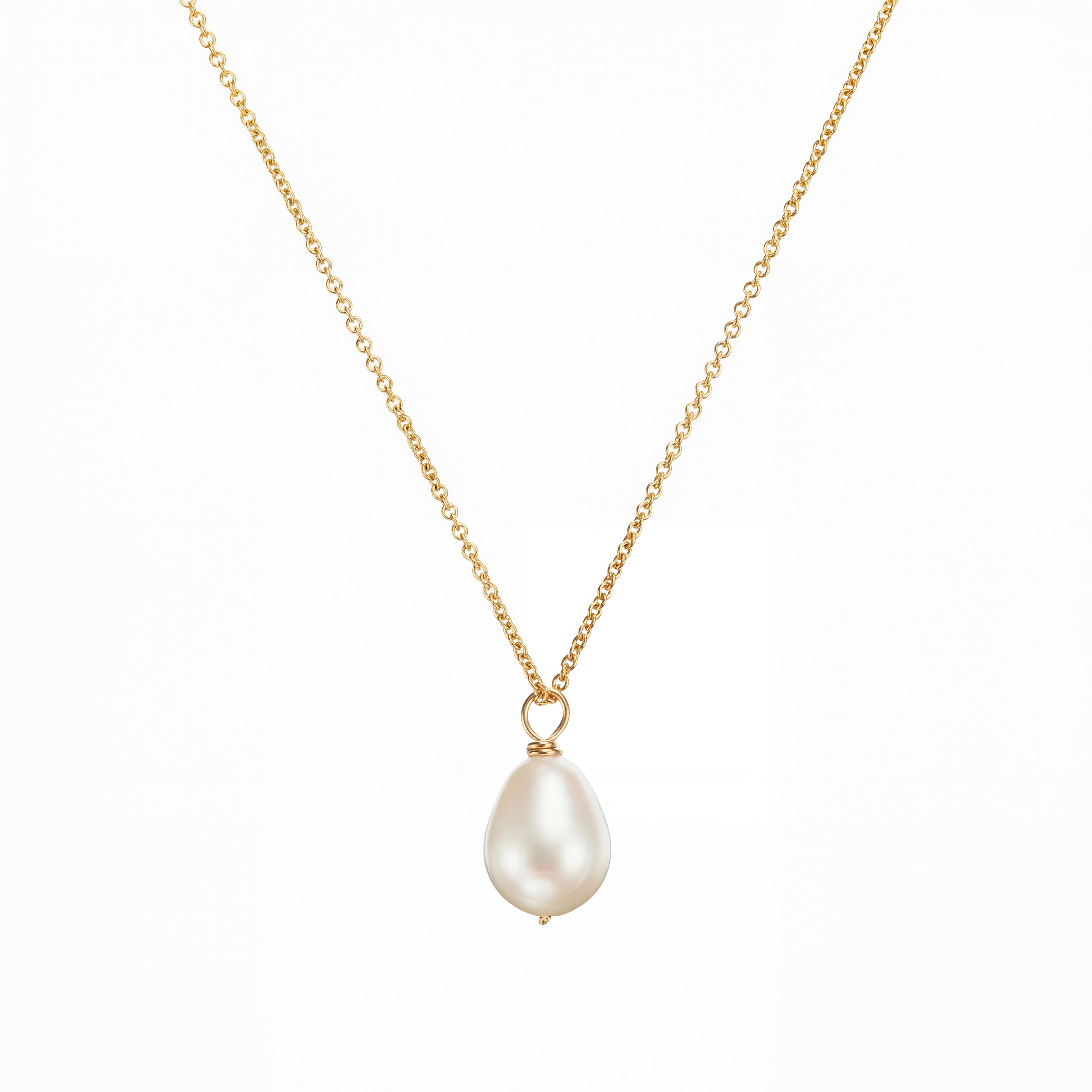 Single Pearl Gold Necklace