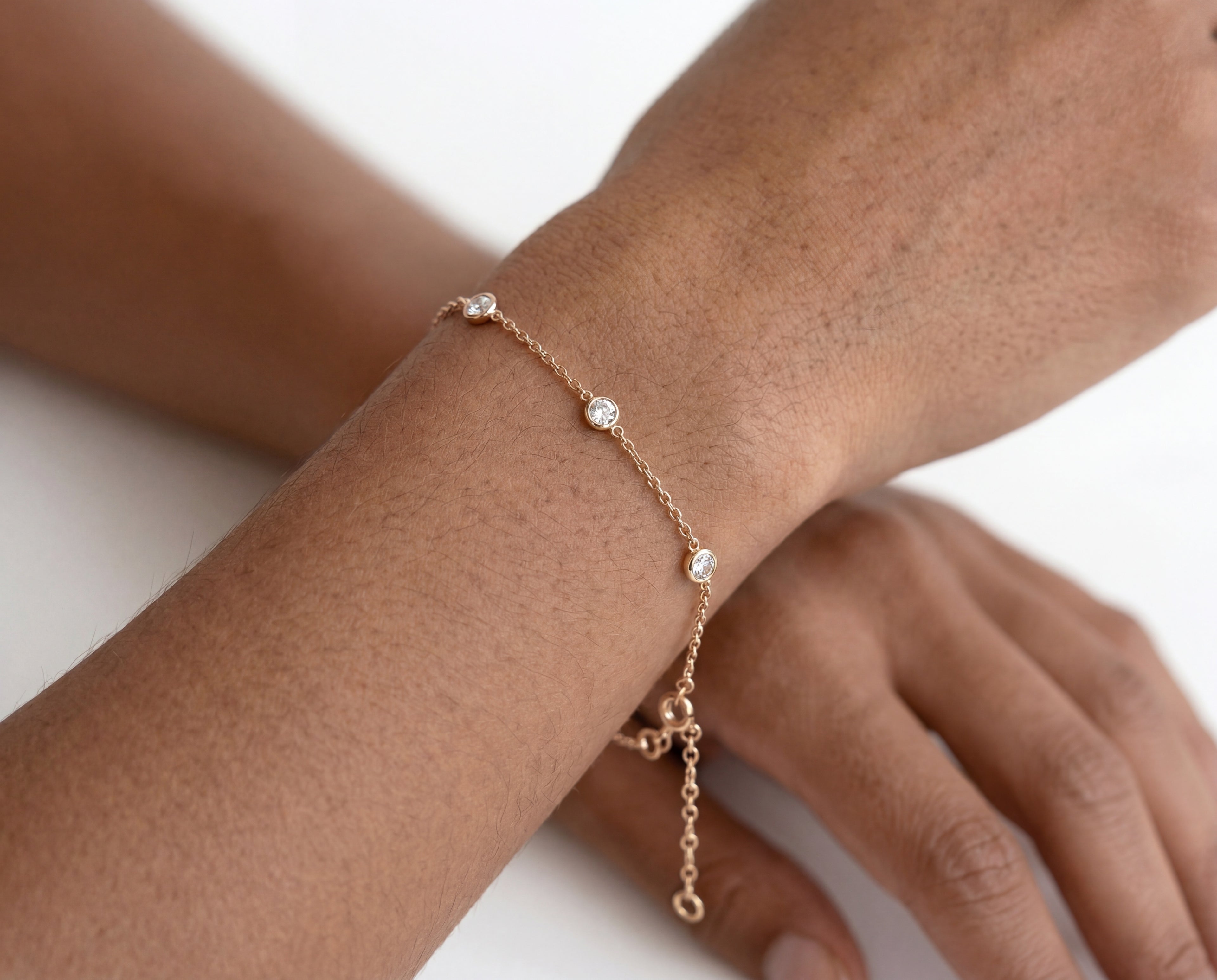 Gold Diamond Pendant Bracelet