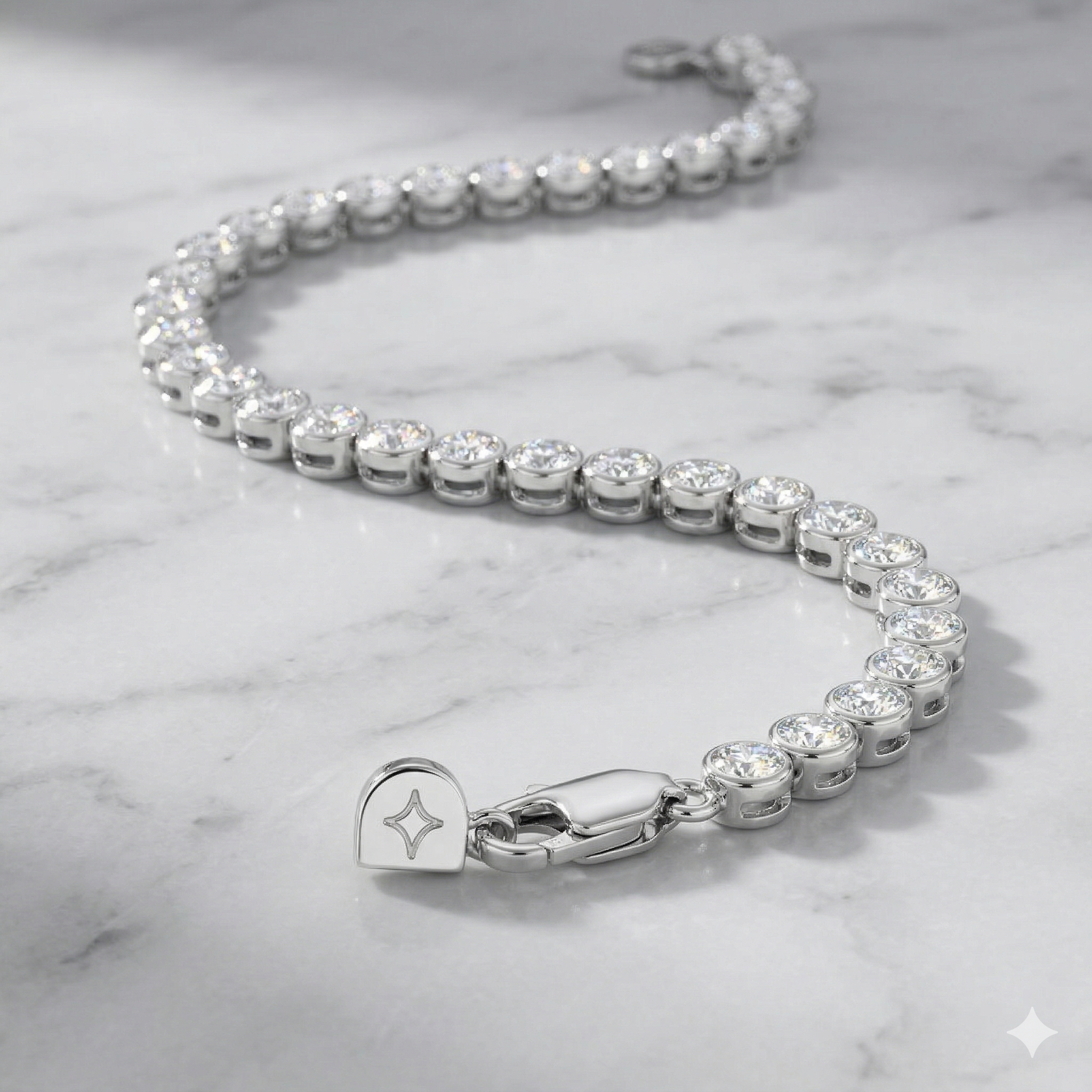 Silver Diamond Tennis Bracelet