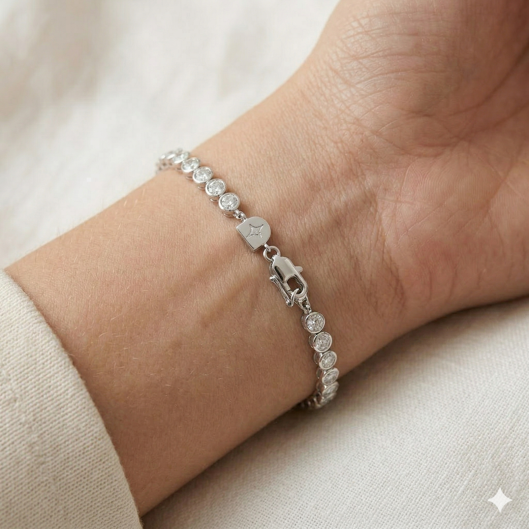 Silver Diamond Tennis Bracelet