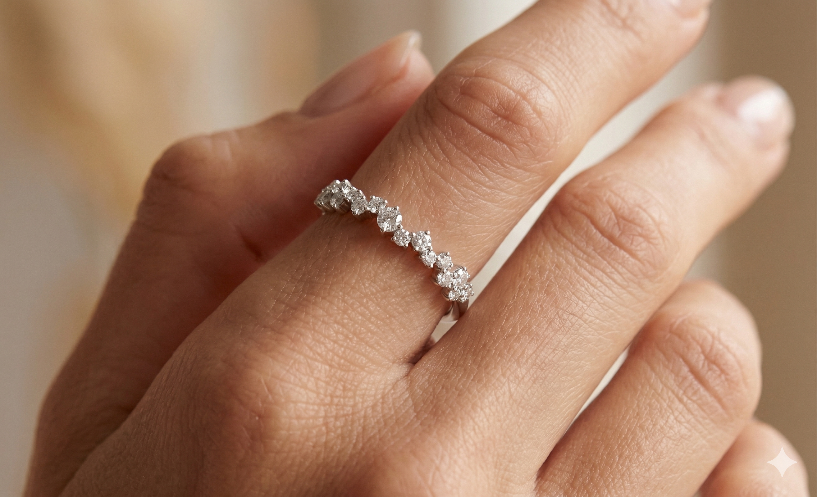 Fragmented Diamond Band Ring