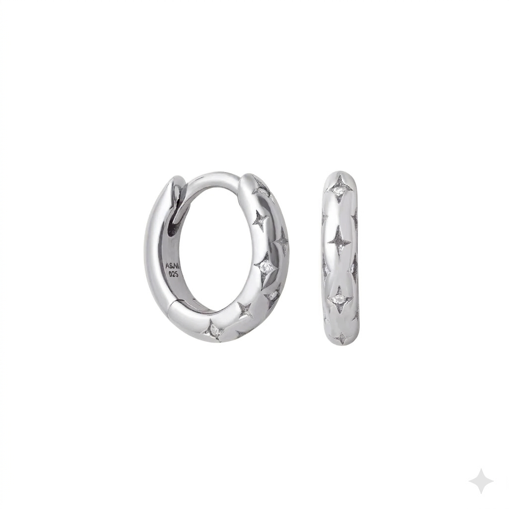 Star Round Hoop Earrings