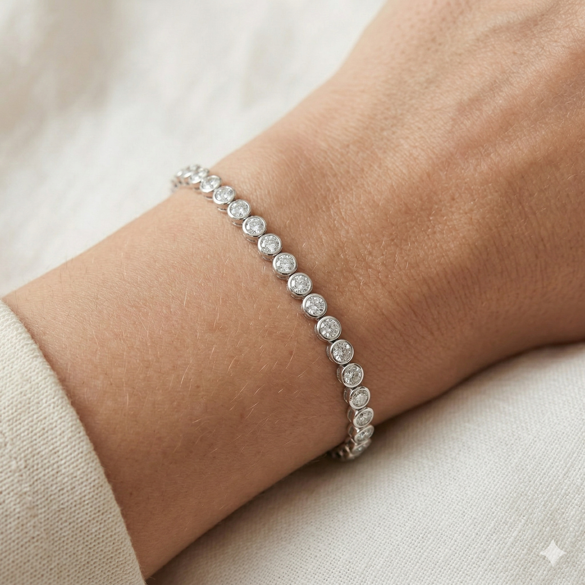 Silver Diamond Tennis Bracelet