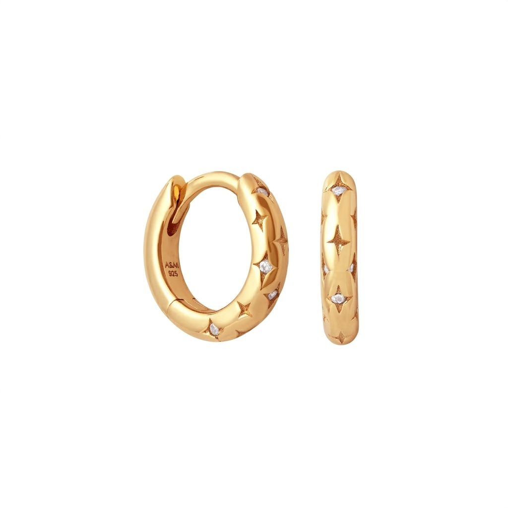 Star Round Hoop Earrings